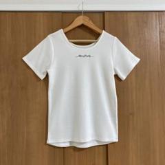 ViS ワンポイント刺繍カットソー　Tシャツ　白　プルオーバー
