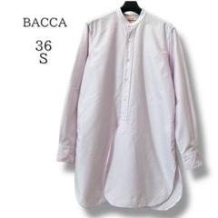 ★幻カラー 美品★BACCA ブラウス 長袖 ローズピンク ラッフル シャツ ☆幻カラー 美品☆BACCA ブラウス 長袖 ローズピンク ラッフル