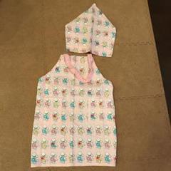 キッズエプロン三角巾 120 130 女の子プードル
