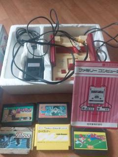 ファミコン本体とゲームソフト5本セット　ドラクエ、ファミスタ、ゼビウス他