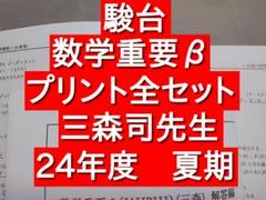 駿台　【2024夏期】　数学重要β 三森先生 駿台 テキスト 数学重要β 三森司先生 代ゼミ 鉄緑会 河合塾