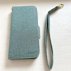 未使用❣️iPhone14Pro ケース グリーン レザー 手帳型 カード収納