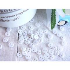 【即購入OK】　100個（#1575）3mm　3ミリ　ボタン 白　人形　ドール