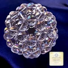 F87【12mm】レインボーオーラ 神性幾何学　フラーレンクリスタル　水晶 F87【12mm】レインボーオーラ 神性幾何学 フラーレンクリスタル