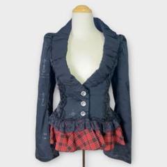 h.NAOTO H.Jelly ジャケット レース 編み上げ フレア チェック h.NAOTO H.Jelly ジャケット レース 編み上げ フレア チェック