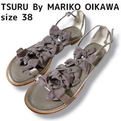 【極美品】タイムSALEツルバイマリコオイカワ　パールミュール　フラットサンダル TSURU（ツル）の「【TSURU by MARIKO OIKAWA】パールフラット