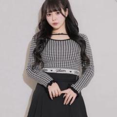 リボンテープギンガムニットトップス – pium