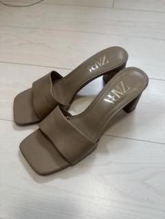 ZARA ベージュ ヒールサンダル 37