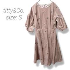 【ティティアンドコー】titty&Co.花柄刺繍ミニワンピース ガーリーSピンク