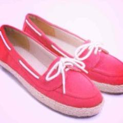 赤 デッキシューズ 美品