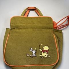 プーさんとウサギの刺繍　巾着バッグのサムネイル