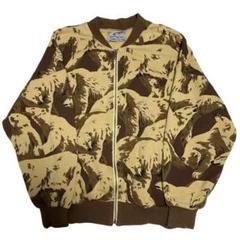 90s KENZO ケンゾー　北斎タグ　スウェットジップジャケット　白熊　メンズ