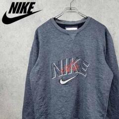 古着 90s ナイキ NIKE USA製 刺繍ロゴ スウェット グレー L