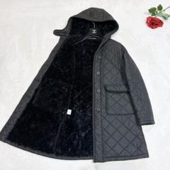 【美品】マッキントッシュ キルティングポンチョ 黒 36 IENA ポンチョ MACKINTOSH/マッキントッシュ 別注 LYNESS