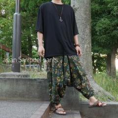 コットン green アジアン サルエルパンツ バルーンパンツ