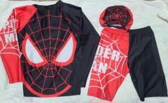 スパイダーマン 水着セット (長袖シャツ・ショートパンツ・キャップ)