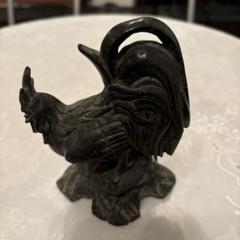 黒色の石材 鳥の彫刻 約15cm