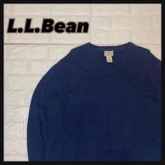 【カシミヤ混】エルエルビーンL.L.Beanリブニット 無地柄コットンセーター