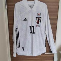 t*u様 サッカー日本代表 100周年アウェイユニフォーム（長袖）Oサイズ 背番 t*u様 サッカー日本代表 100周年アウェイユニフォーム（長袖）O
