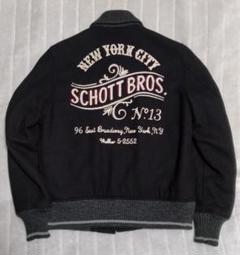 美品 schott メルトン ウール スタジャン レザー L 赤 ショット Schott/613UST ONESTAR TALL/ワンスター トール ライダース