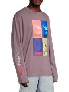 【美品】HERON PRESTON プリント 長袖カットソー L