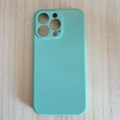 iPhone13pro対応ケースシリコンシンプルケースライトグリーン