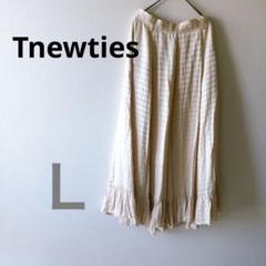 トゥエンティーズ 光沢ベージュ フレアスカート フリル Tnewties