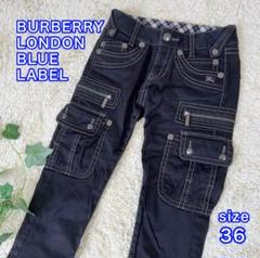 25日まで☆BURBERRY LONDON BLUE LABELカーゴパンツ36 - メルカリ