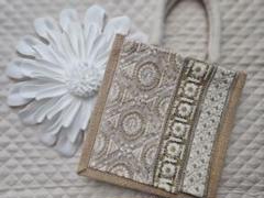 【39】インド刺繍リボンジュートバッグ