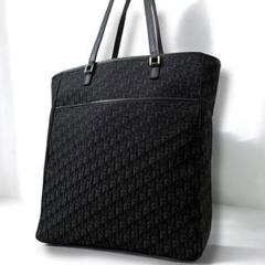 美品 クリスチャン ディオールトロッター トートバッグ キャンバス ブラック
