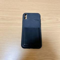 iPhone XR ケース　ブラック　おしゃれ　黒　カード入れ　ポケット
