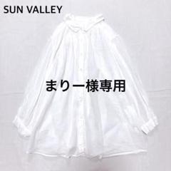 【美品】サンバレー　7分袖ガーゼブラウス　シャツ　Lサイズ