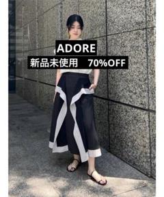 【新品】ADORE 3.8万クリアストライプスカート 黒白アドーア ルフィルのサムネイル