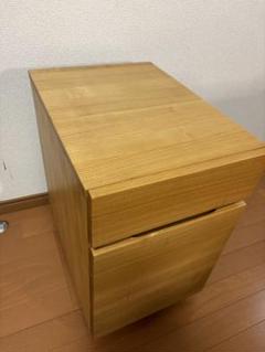 無印良品　タモ材　デスクキャビネット　袖机　ワゴン　引出2段 無印良品 タモ材 デスクキャビネット 袖机 ワゴン 引出2段