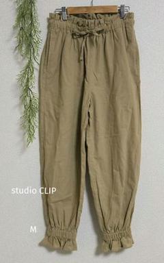 studio CLIP リネン　麻　綿　ベージュ M ワイドパンツ　ジョガーのサムネイル