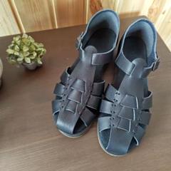 美品未使用サンダルグルカサンダルレザー黒レディースLL COON