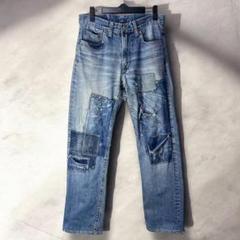 ブルーブルー デニム パッチワーク ダメージ加工 日本製 00's Y2K 古着