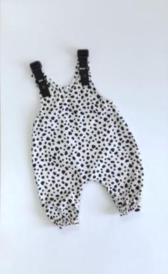 【再販】80センチ☆アジャスター付きサロペット(ダルメシアン)