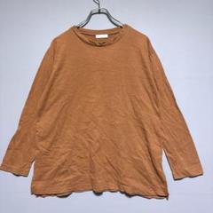 ドレスキップ　美品　キャメルブラウン 七分袖カットソー コットン100% 薄手