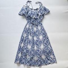 【美品】グレースコンチネンタル　サラサプリント　キャミワンピース　マキシ丈