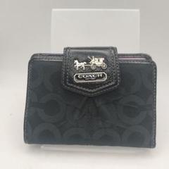 コーチ　折財布　財布　ウォレット　オプアート　ブラック