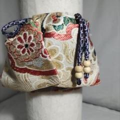 ＊ 市松人形 12号 アンティーク 繻子帯 刺繍 セット 帯揚げ 帯締め ＊ 市松人形】12号 切嵌金彩刺繍(赤)〈小出松寿作〉[233-035