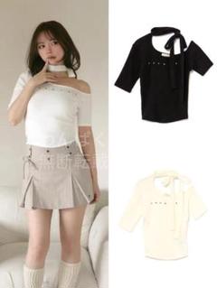 andmary Nana ribbon oneshoulder tops - メルカリ