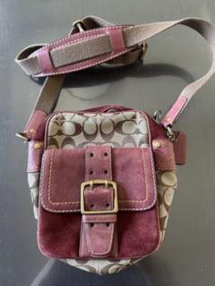 Coach コーチ　レザー キャンバス ショルダーバッグ7062