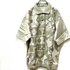 ポロシャツ　ゆったり　涼しいLANGDICK総柄　シャツ メンズ M