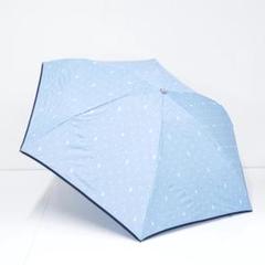 未使用POLOラルフローレン白☓ブルー★ポニードット晴雨兼用折りたたみ傘55cm WEB限定】遮光100％ 晴雨兼用 折りたたみ日傘 軽量 'ドット POLO
