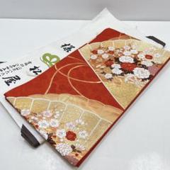 袋帯　赤　藍　縞模様 6-4-01012a.jpg