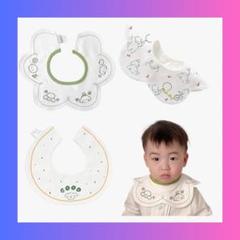 スタイよだれかけ ベビー ビブ 綿100% 刺繍柄 防水 3枚セット 赤ちゃん