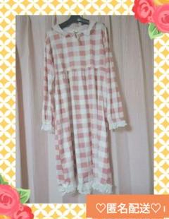 【今だけ価格】姫系♡ルームウェア　チェック　フリル　ワンピース　リボン　パジャマ