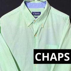 CHAPS Lサイズ ギンガムチェック 緑 長袖 ボタンダウン シャツのサムネイル